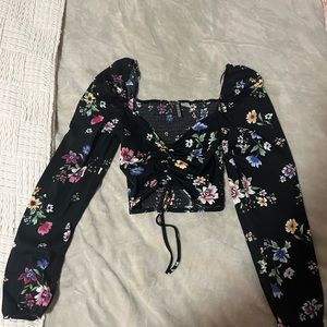 floral h&m crop